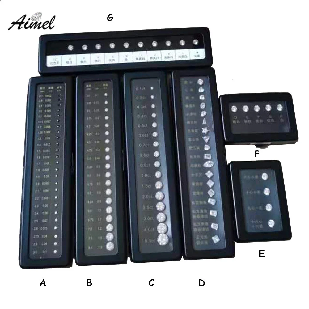 Diamond Display Zirconia Stone Tester Tools imitazione diamante sciolto zircone dimensioni contrasto peso diametro strumento didattico puntelli