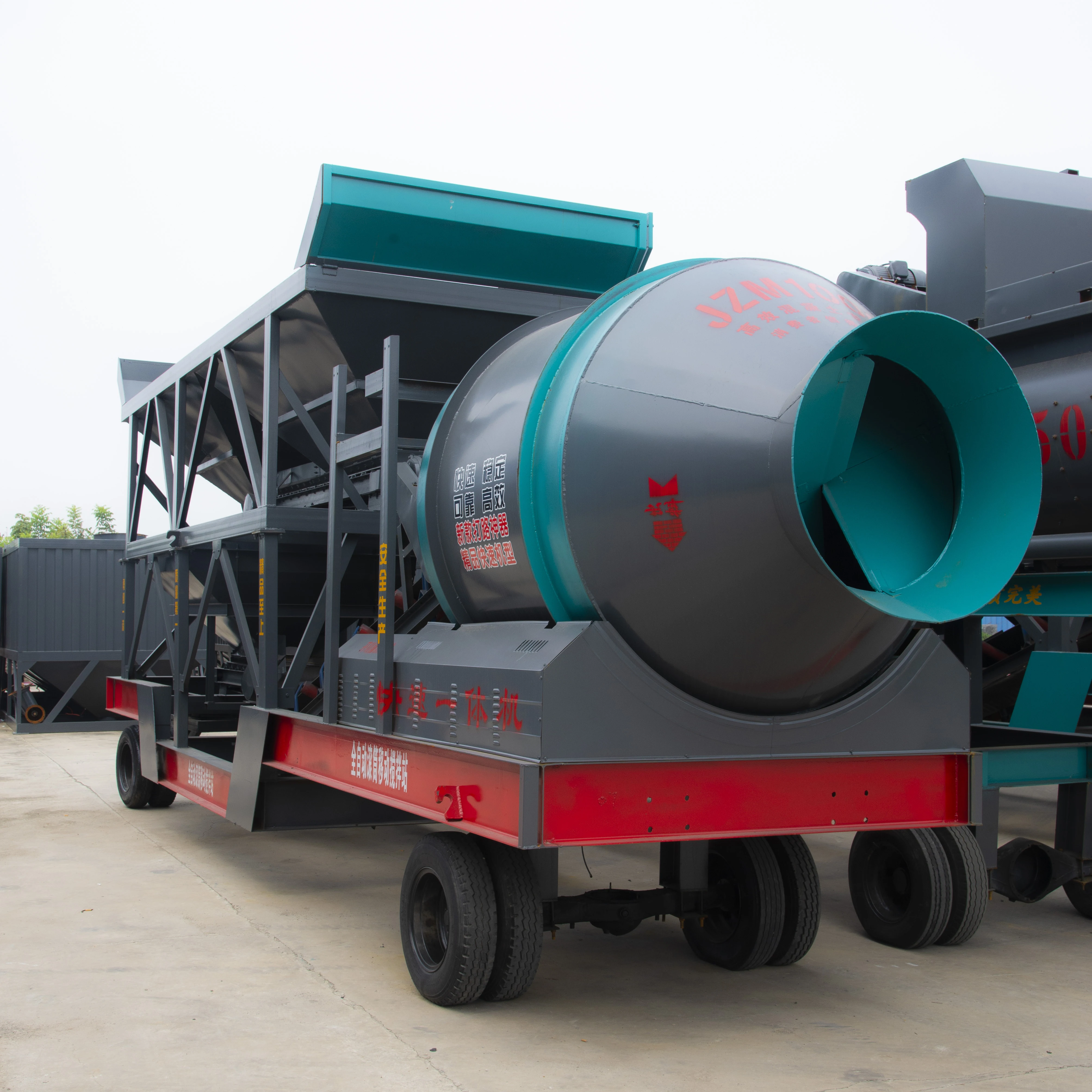 YG-1500 45 M³/h Mobile Concrete Batching Plant 2-Bin Hopper CE ISO Certified for Road Construction