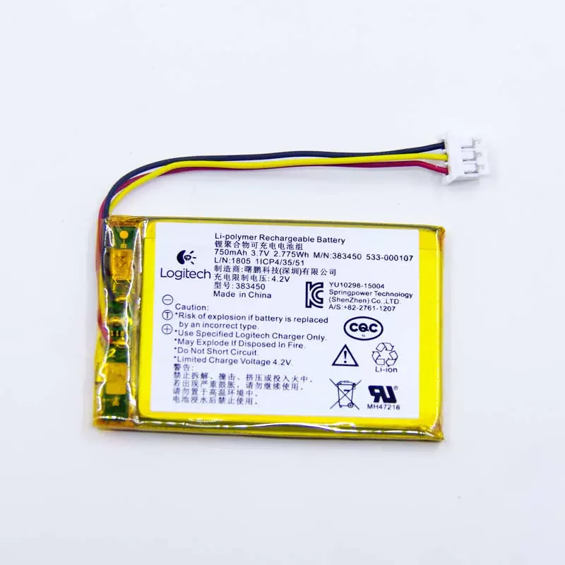 

Полимерная литиевая батарея 383450 533-000107 L/N:1805 3,7 V 750mAh батареи для мыши