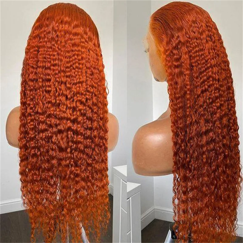 Longo 26 Polegada macio 180 densidade laranja kinky encaracolado peruca dianteira do laço para preto feminino cabelo do bebê preplucked diário peruca sem cola