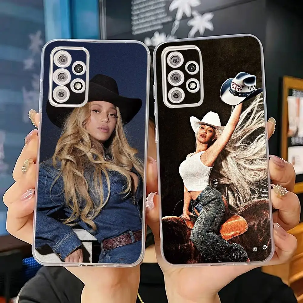 Singer B-Beyonce Cowboy Cool  Phone Case For Samsung S25,S24,S21,S22,S23,S30,Ultra,S20,Plus,Fe Transparent Cover