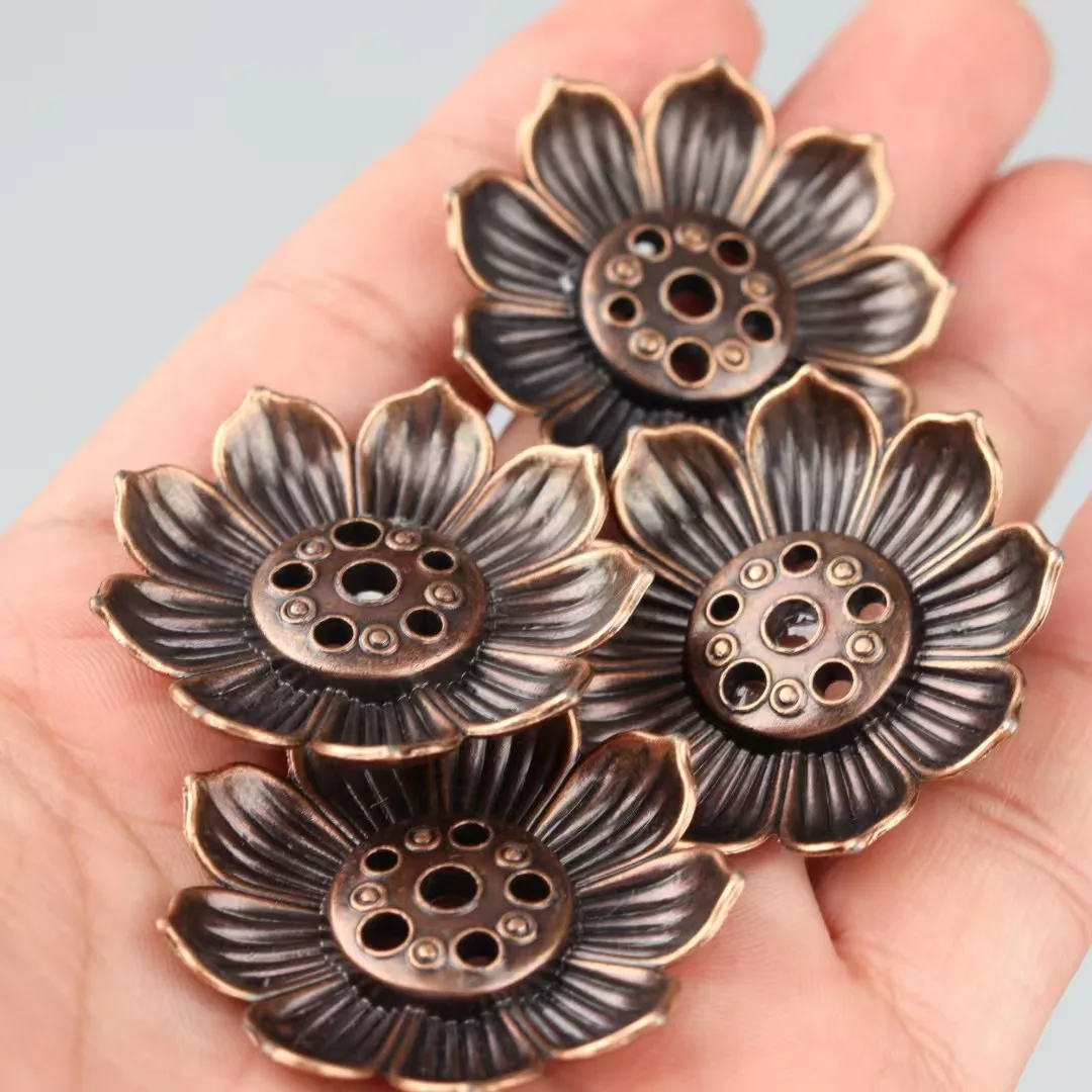 500Pcs Alloy Incense Burner Stick Holder Buddhism Lotus Line Plate Sandalwood Coil Base Temples Yoga Studios Home Decoration