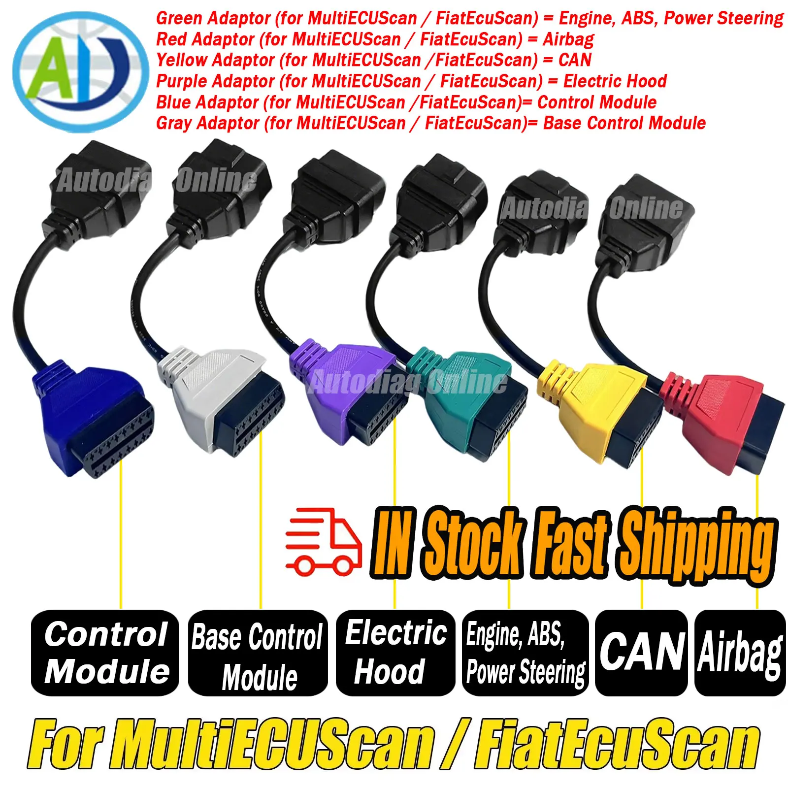 OBD2 Diagnostic Cable For FiatECUScan/Multiecuscan OBDII Diagnostic Scanner Connector for Fiat/Alfa Romeo/Lancia Car Diagnostic