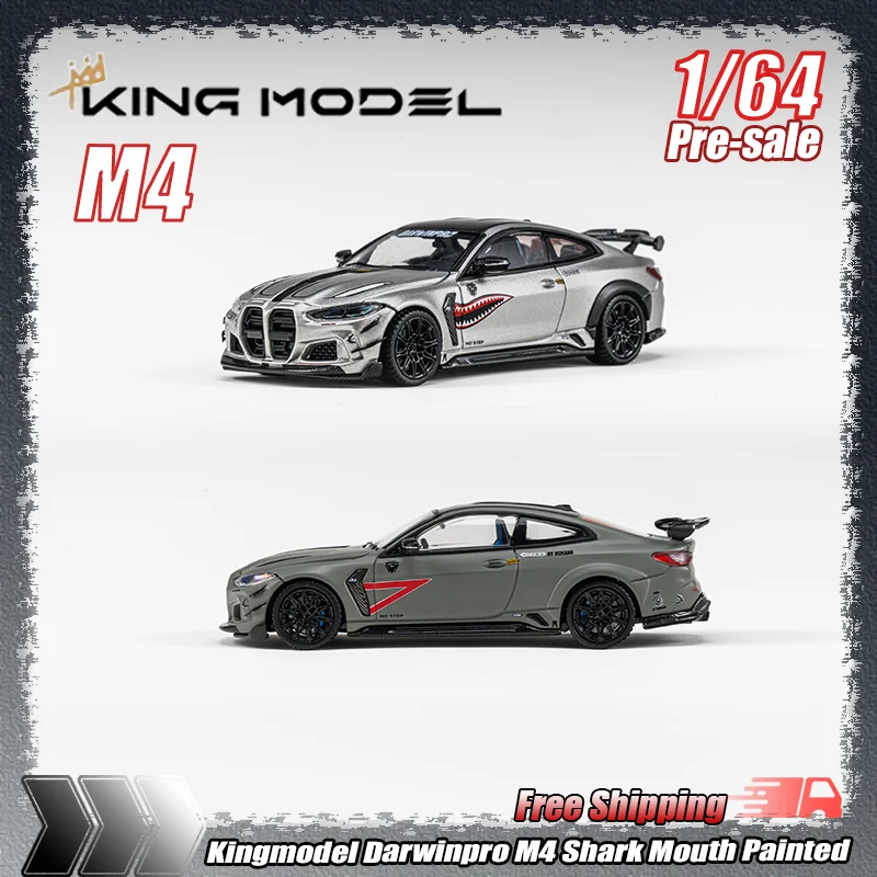 Preventa: Modelo a Escala 1:64 de Aleación, King Model Darwinpro M4 Shark Mouth, Miniatura Pintada, Auto de Metal Fundido a Presión, Juguete para Niños, Regalo, Coleccionable, Adorno