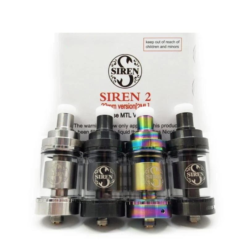 E-Physical Siren 2 GTA MTL-Atomiseurs de Vape Reflowdable Précieux, Réglage du Flux d'Air Astronomique, Mèche Facile, 2ml, 4.5ml, 22mm, 24mm
