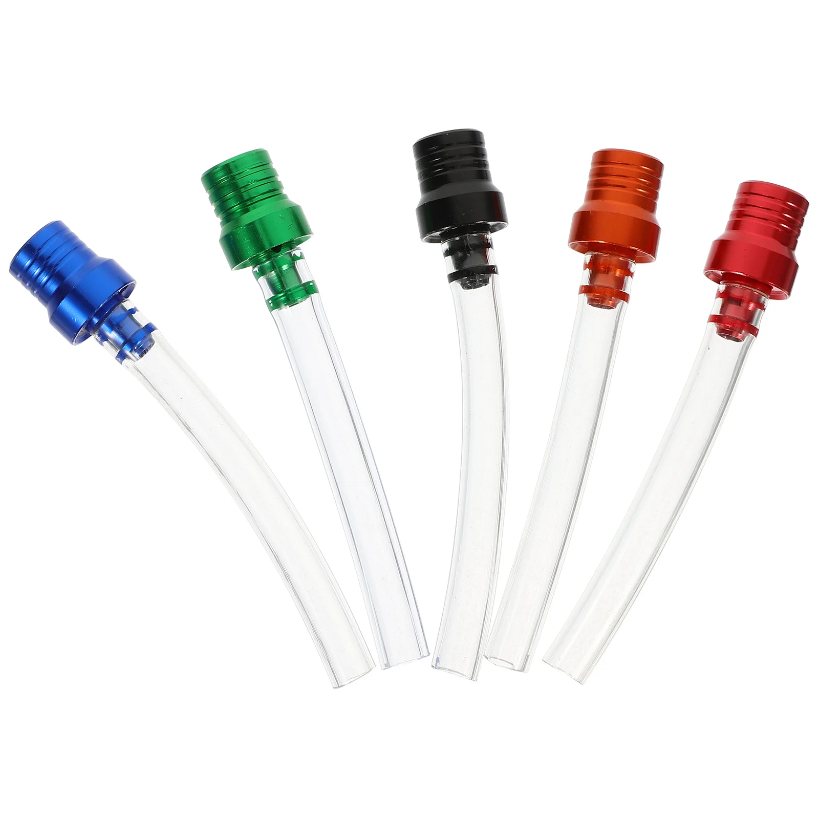 

5Pcs Motorcycle Gas Fuel Caps CNC Aluminum Tank Hose Cover Vents Accessories Black Red Green Transparent