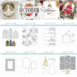Christmas Tree Angelic Stained Glass Windows Metal Cutting Dies Hot Foil Stencil For DIY Scrapbook Diary Cut Make Card 2024 New