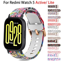 Women Printed Silicone band For Redmi Watch 5 lite Sport Band For Xiaomi Mi Watch 5 Active Wristband sport 20mm-22mm Bracelet