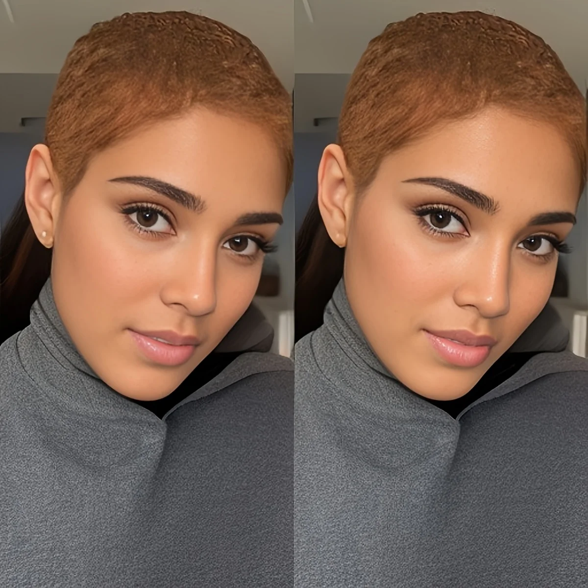 باروكات شعر بشري بقص عابث للنساء، باروكات قصيرة مستقيمة بطبقات 30 لونًا مع شعر مستعار مصنوع آليًا