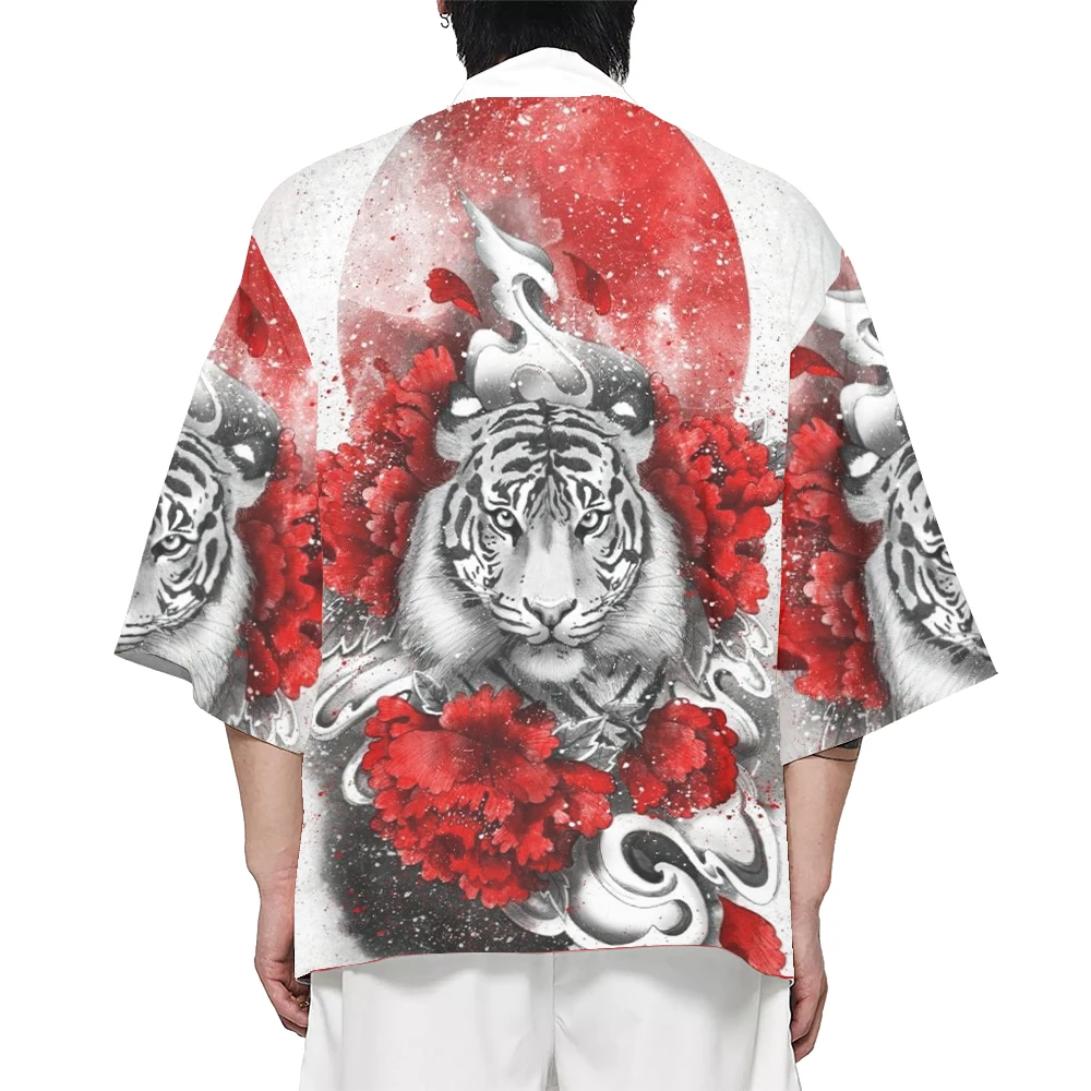 White Tiger 3D Printed Kimono giapponese Kids Fashion Japan Anime Cosplay Cardigan Yukata Summer Beach uomo donna tradizionale Haori