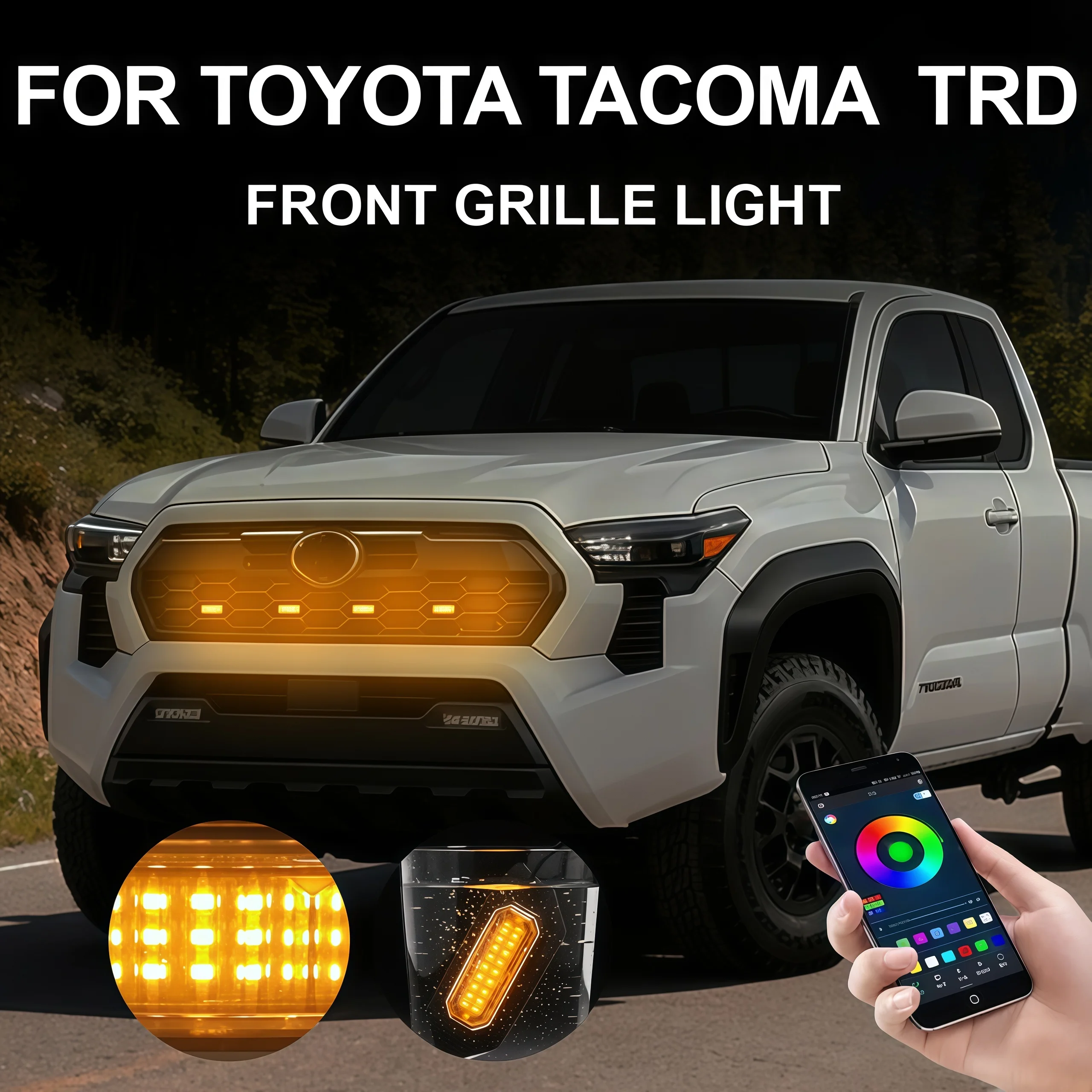 

Светодиодная подсветка передней решетки радиатора для TOYOTA TACOMA TRD PRO, световые элементы для колесных арок, лампа для пикапа, 12В
