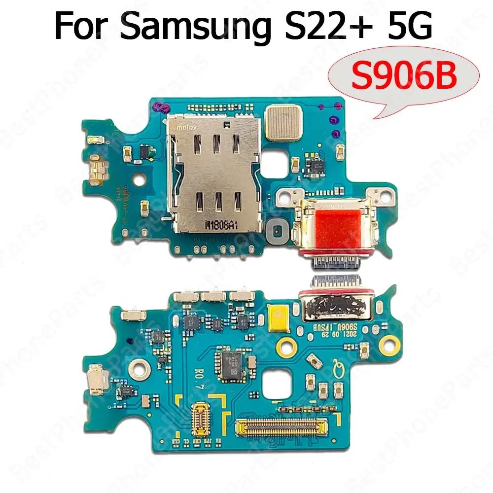 Charge Board Usb Connector For Samsung Galaxy S22 Plus S22+ S22 Ultra 5G S901 S906 S908 Charging Port Plate Socket Flex Cable
