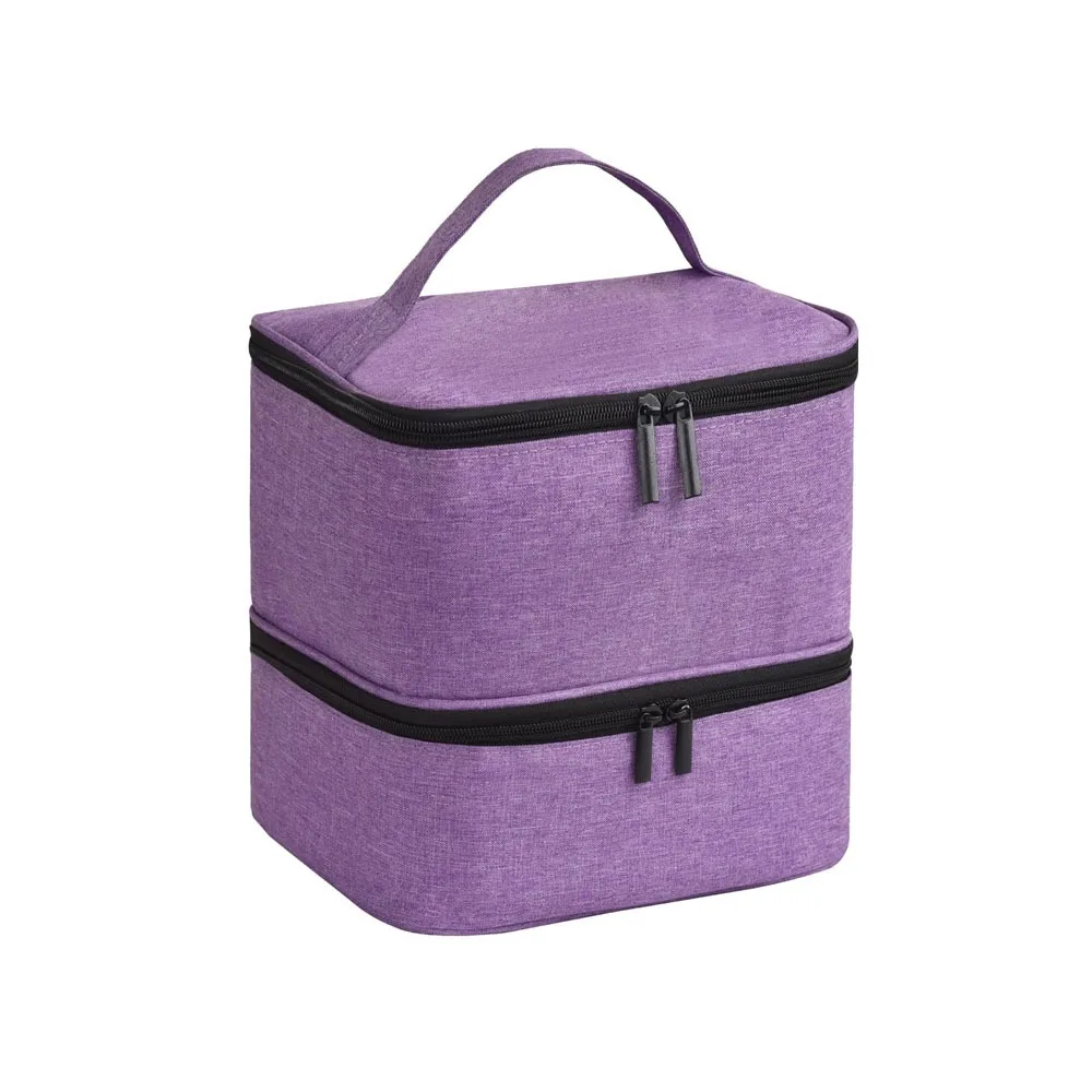 

Large Capacity Portable Nail Polish Storage Bag Double Layer 30 Compartment Manicure Bag with Handle Essential Oil Bag