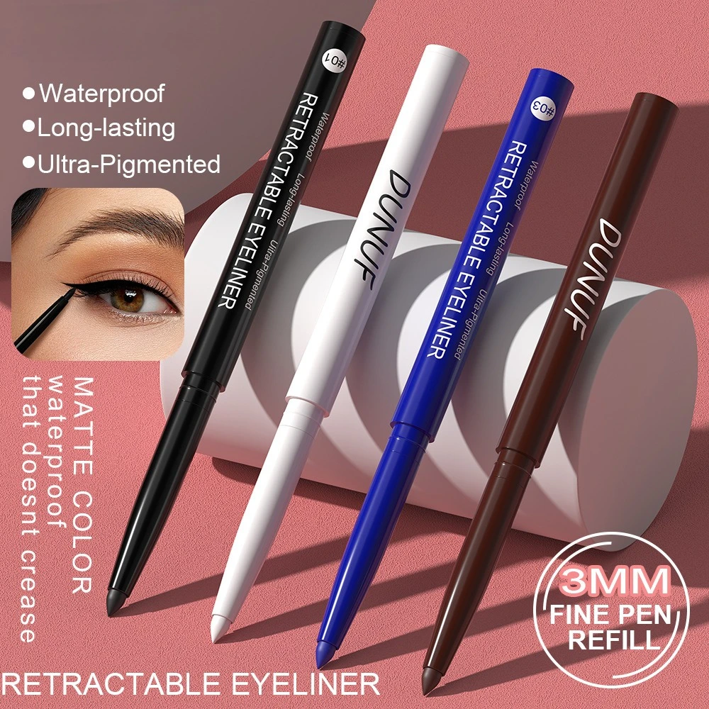 4 Shade Retractable Eyeliner Pencil No Sharpening Needed Intense Color Smudge Proof Payoff Sweatproof for Gym Swimming Daily Use