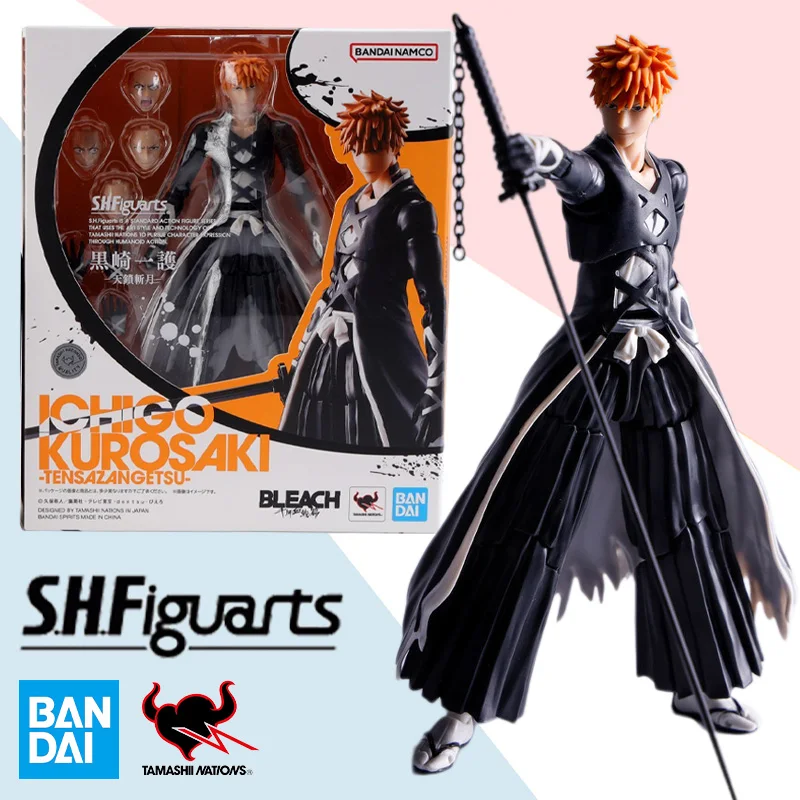 

Original Bandai Anime Action Figure BLEACH SHFiguarts Kurosaki Ichigo Finished Model Kit Collection Toy Gift for Children Kids