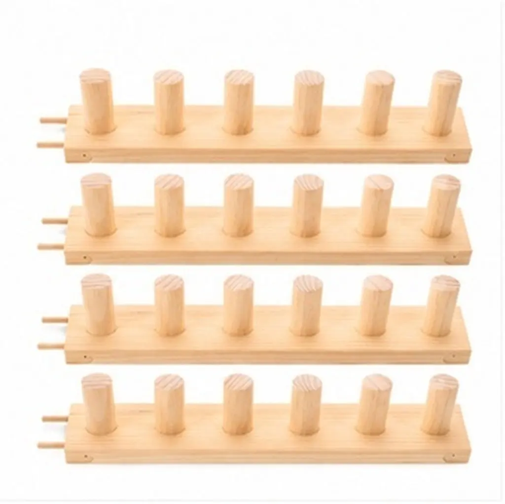 4-in-1 Wooden Knitting Loom Set Modular Weaving Frame for Chunky Blanket Making Thick Yarn Throws DIY Craft Home Travel Wood