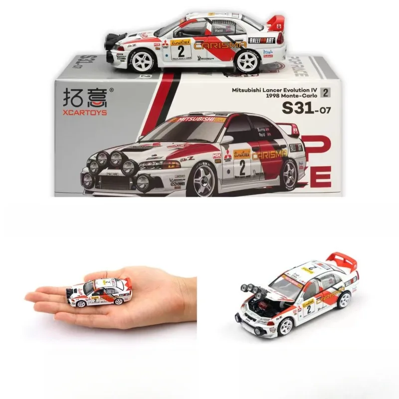 Xcartoys POP RACE 1:64 Lancer Evolution IV-1998 Monte Carlo Rally NO.2 Die-Cast Car Model Miniature Gifts