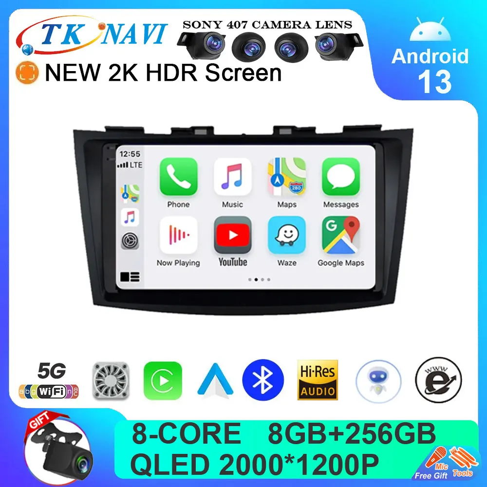 

Android 13 Car Radio For Suzuki Swift 4 2011-2015 2din Carplay UIS7862 Multimedia Player GPS Navi BT Stereo RDS DSP WIFI 4G QLED