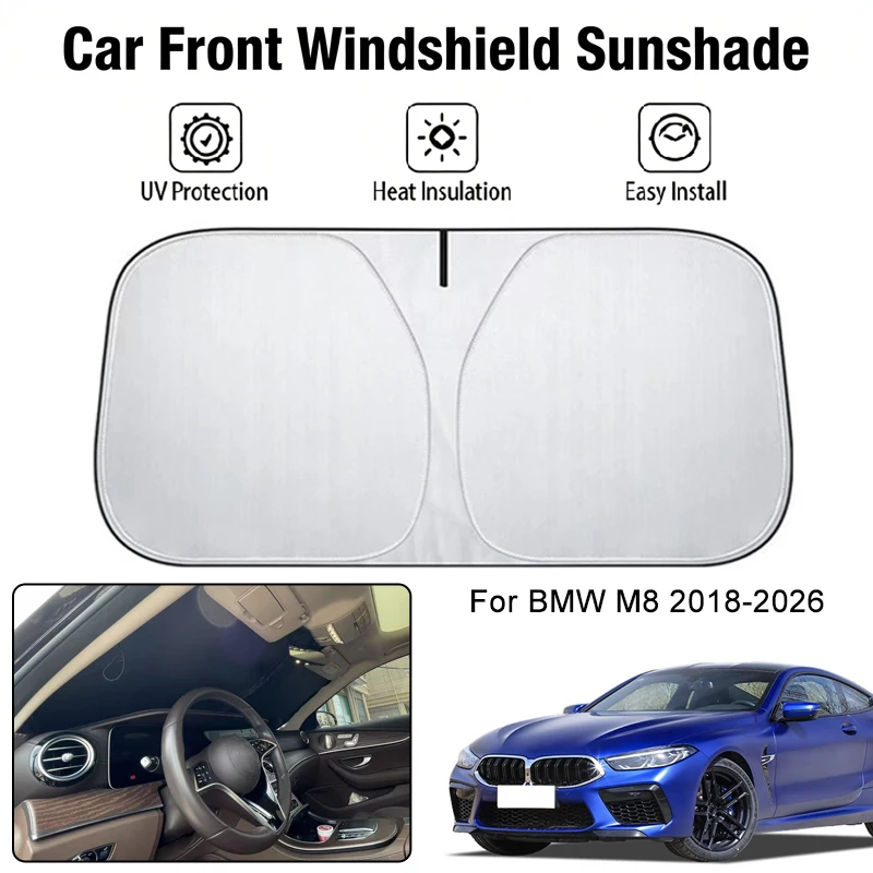 

Car Front Windshield Sunshade Cover For BMW M8 2018-2026 UV Block Heat Insulation Auto Interior Sun Protection Accessories