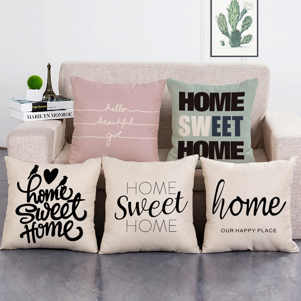 Fashion Letter Love Home Decorative Cushion Cover Simple Nordic Style Throw Pillow Case for Living Room Sofa Decor