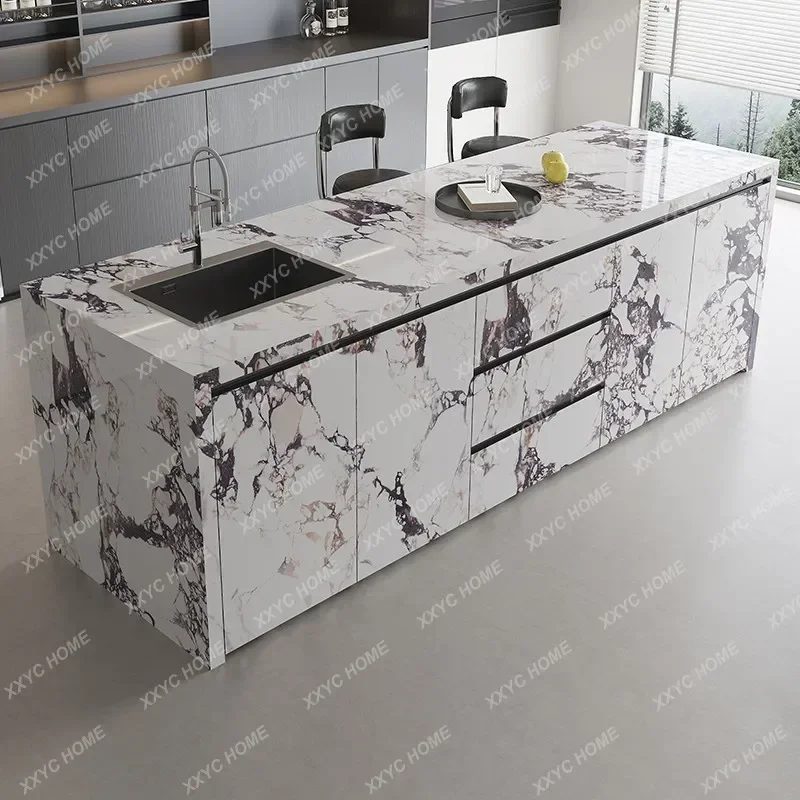 AAWestern Kitchen Rock Board Island Table Integrated Home Open Kitchen Partition Bar