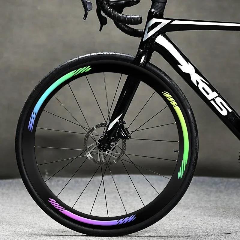 Glow in the Dark Wheel Hub Stickers 12Pcs Multi-Color Waterproof PVC Bicycle Wheel Rim Decals Night Cycling Decor