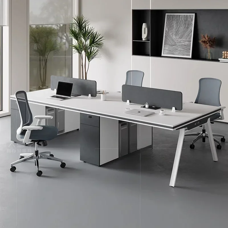 Staff desk simple modern four four four six six labor, office furniture staff table and chair combination screen card space