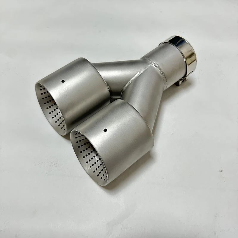 1pcs car accessories Exhaust pipe Stainless steel sandblasted tail throat silencer Y type double outlet flush large caliber