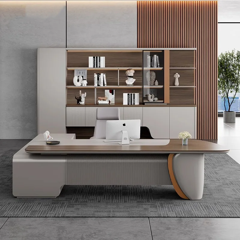

Boss Desk Light Luxury Senior Sense President E0 High-end Chairperson's Office Large Desk Simple And Modern
