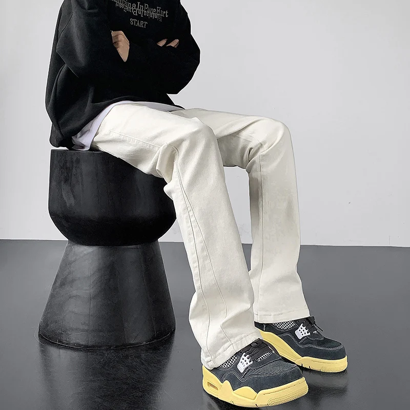 

American High Street Straight Leg Jeans Men's Slimming Flared Long Trousers Spring Autumn Trendy Vintage Oversize Pants