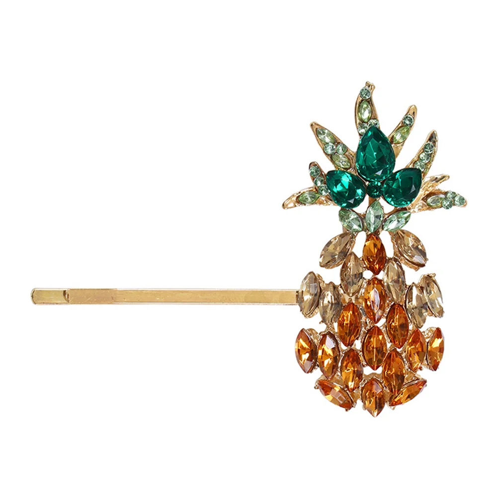 3 قطعة مقاطع الشعر حجر الراين الاكريليك الأناناس تصميم للنساء موضة المشابك الأناناس دبوس الشعر أصحاب تصفيف الشعر #5