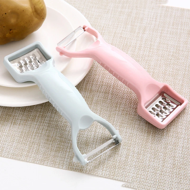 1PC Multi Functional Peeler Stainless Steel Handheld Fruit And Potato Melon Slicer Creative Dual Head Household Kitchen Supplies