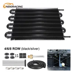 Car Air Conditioning Tube Belt Condenser Tube Transmission Oil Cooler Kit Universal Auto-Manual Radiator Converter Kit 4/6/8 Row