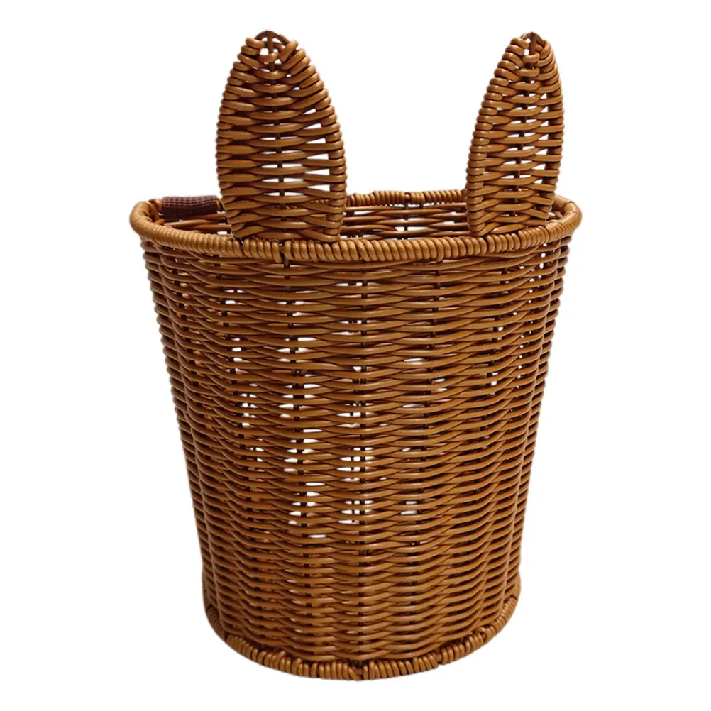 

Handmade Rattan Storage Basket Cute Rabbit Shape Multifunctional Kids Flower Basket for Easter Bedroom Fruit Organizing floral