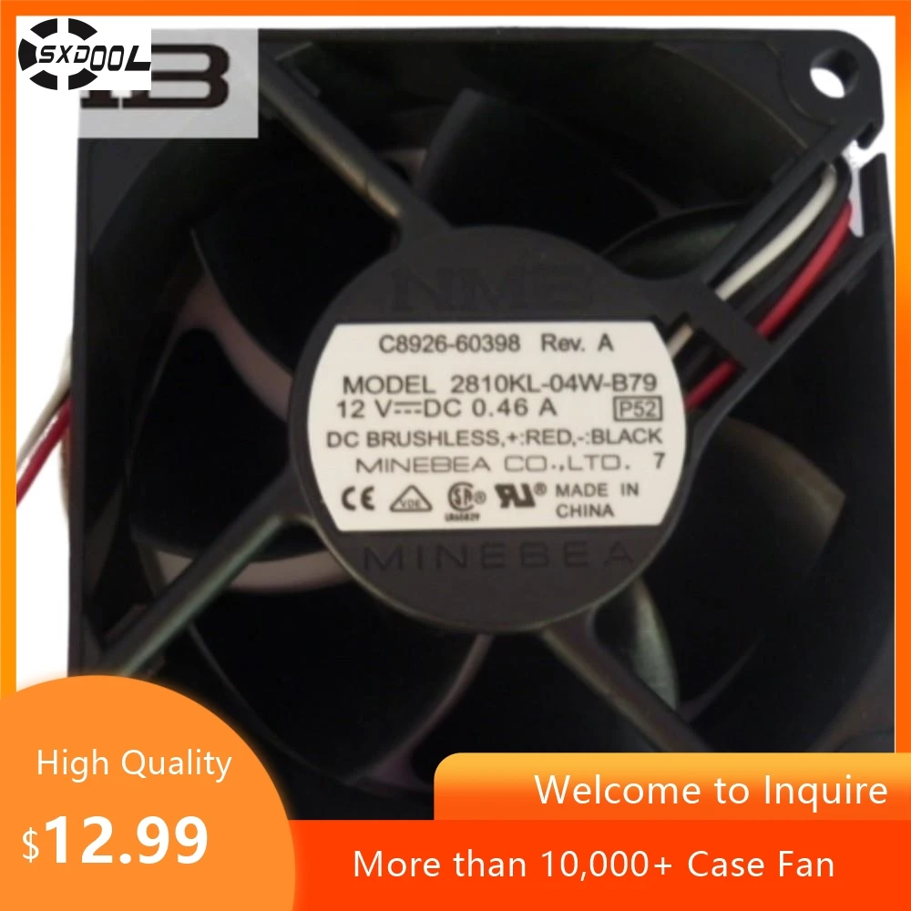 2810KL-04W-B79 DC Server Cooling Fan 70x70x25mm 7025 12V 0.46A 4700RPM Tachometer for NMB