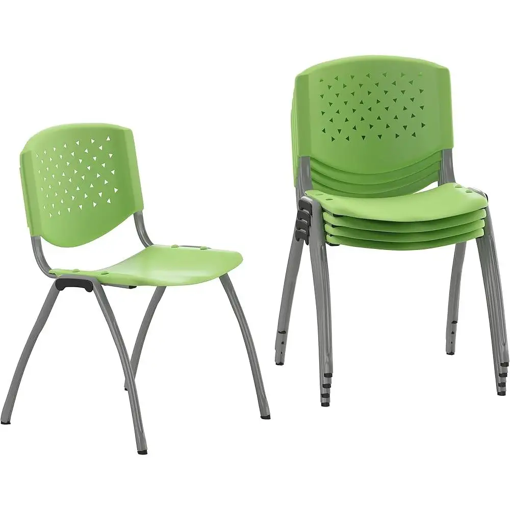 Comfortable Plastic Stack Chairs Pack of 5 Durable Seating Training Rooms Offices Schools Cafeterias Waiting Areas