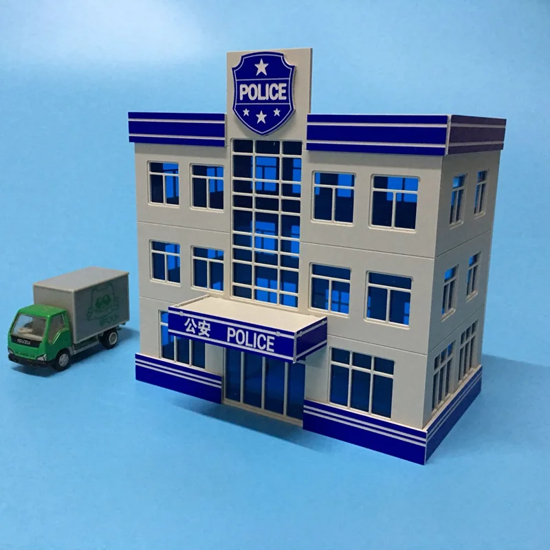 1:87 HO Scale Outland Police Office Staion Government Building Morden Modell für Heimwerker