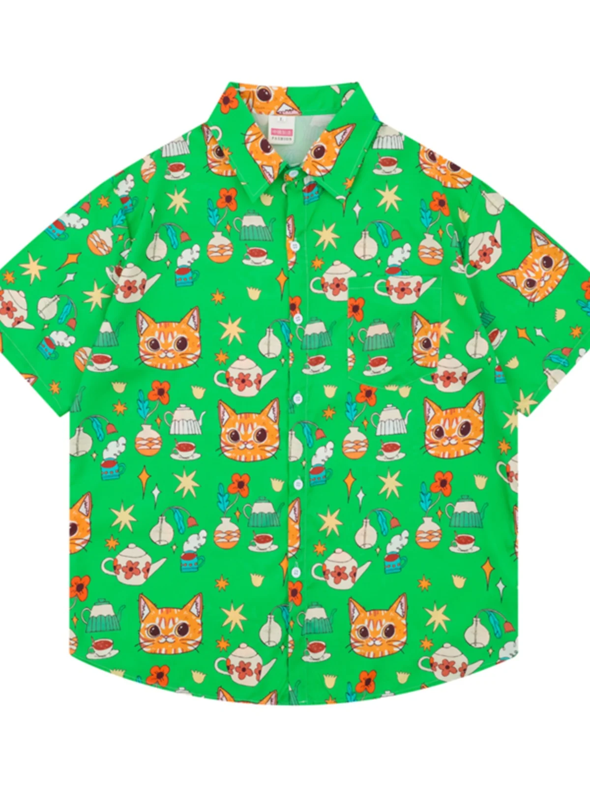 

Dopne Floral irt Loose ort Sve ex Casual Breathable Summer irt for Couples Youth ular Polyester Fiber