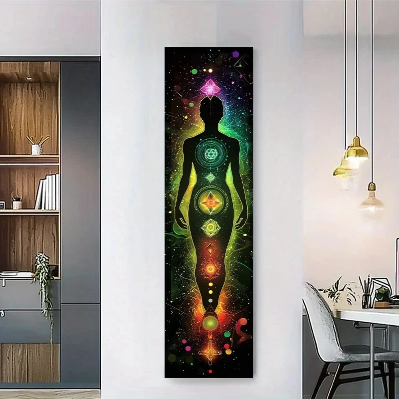 VIKAMA Chakra Energy Tapestry Yoga Meditation Wall Hanging Spiritual Aesthetic Decor for Bedroom Living Room