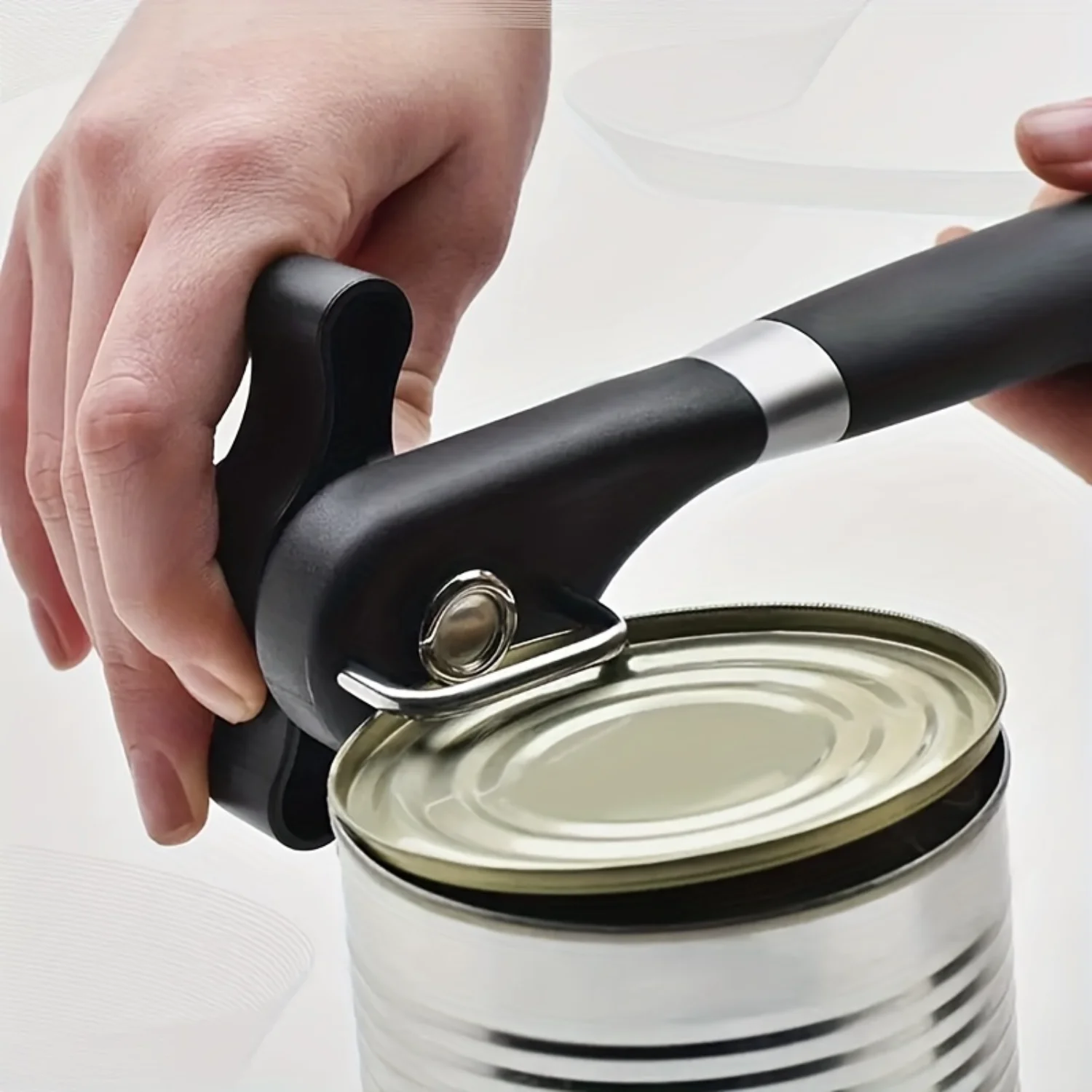 Easy-Grip Stainless Steel Can Opener With  - Perfect For  & Restaurant Use, Effortlessly Open Cans