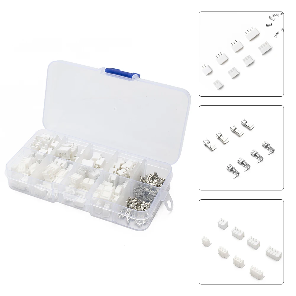 PCB Mount Terminal Housing Connector Set 250pcs 2.54mm Pitch Includes Male Female Headers and Connector Terminals