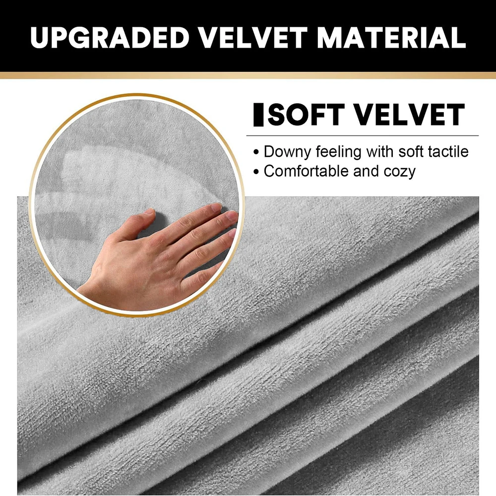 Velvet Soft Sofa Seat Covers Pure Elastic L-shaped Cushion Cover Dustproof for Home Living Room Office Hotel Washable Anti-dirty