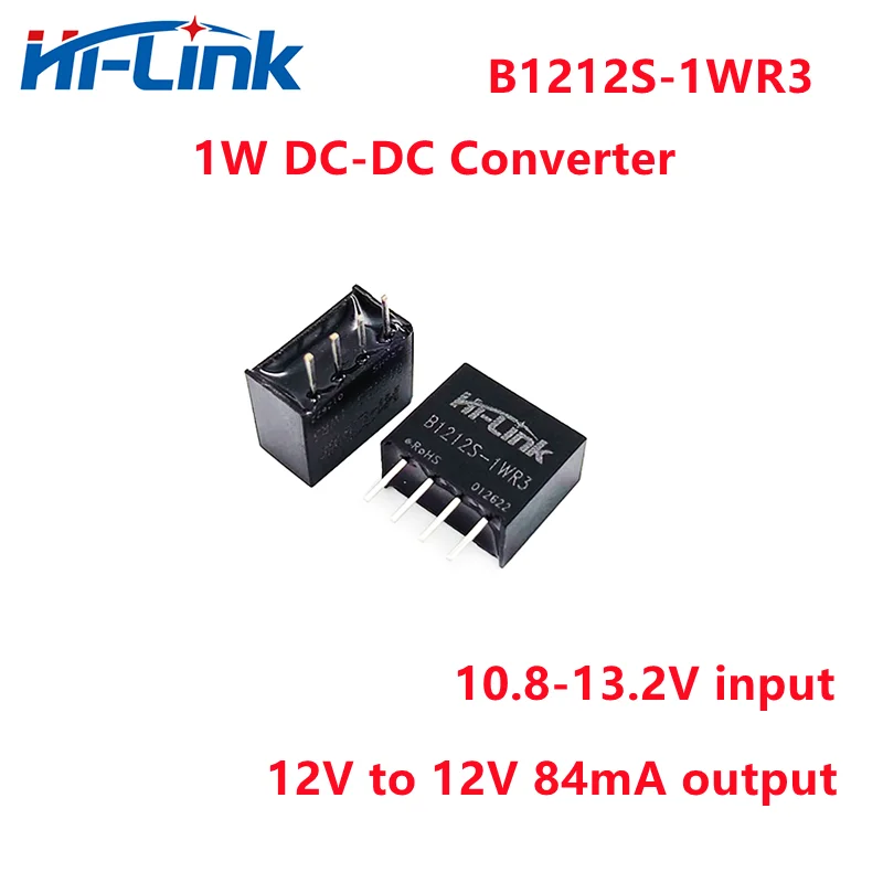 CE/UL 10pcs/lot Free Ship B1212S-1WR3 1W 12V 84mA DC DC Step down Converter 10.8-13.2Vdc switching Power Supply Module