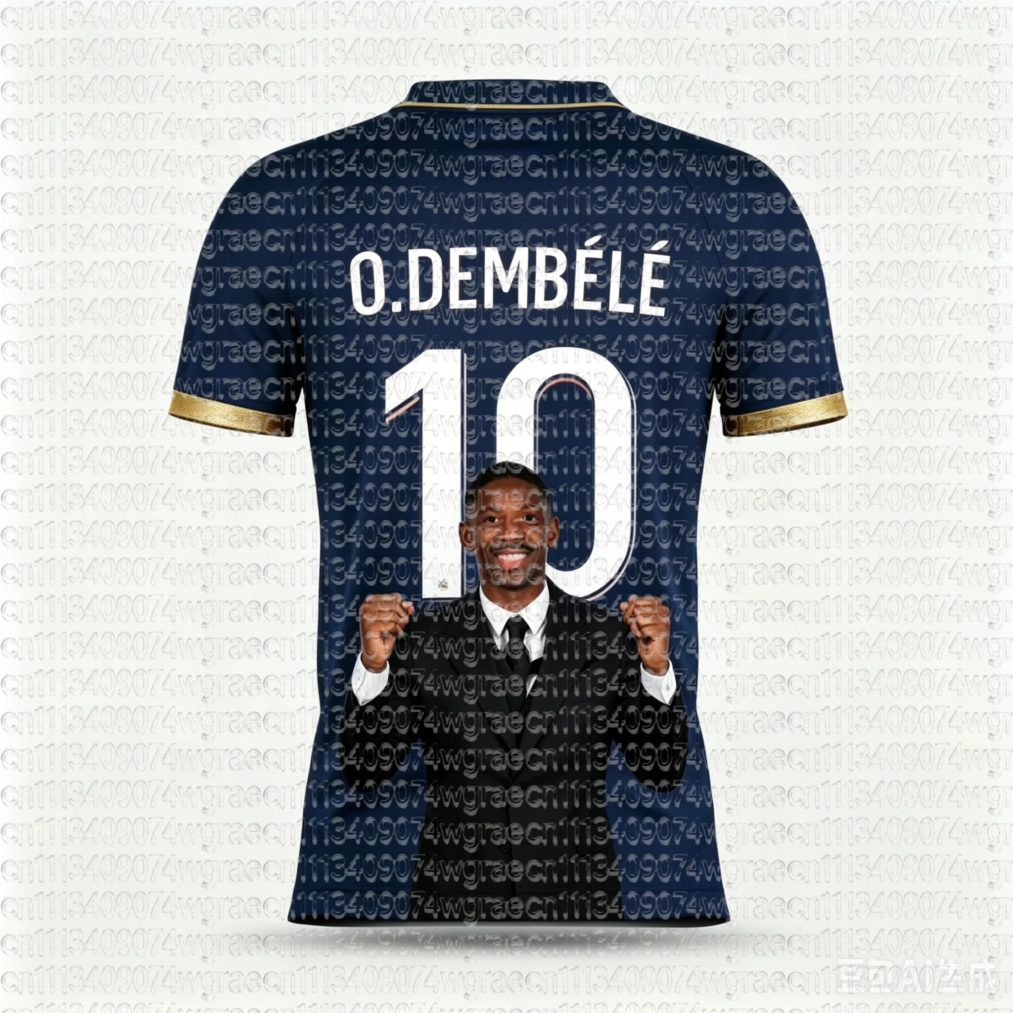 Dembele Style Sommer 3D-gedrucktes Familienkleidungs-Fußballtrikot-T-Shirt, schnell trocknend und atmungsaktiv, geeignet für den Außenbereich – Detail 6