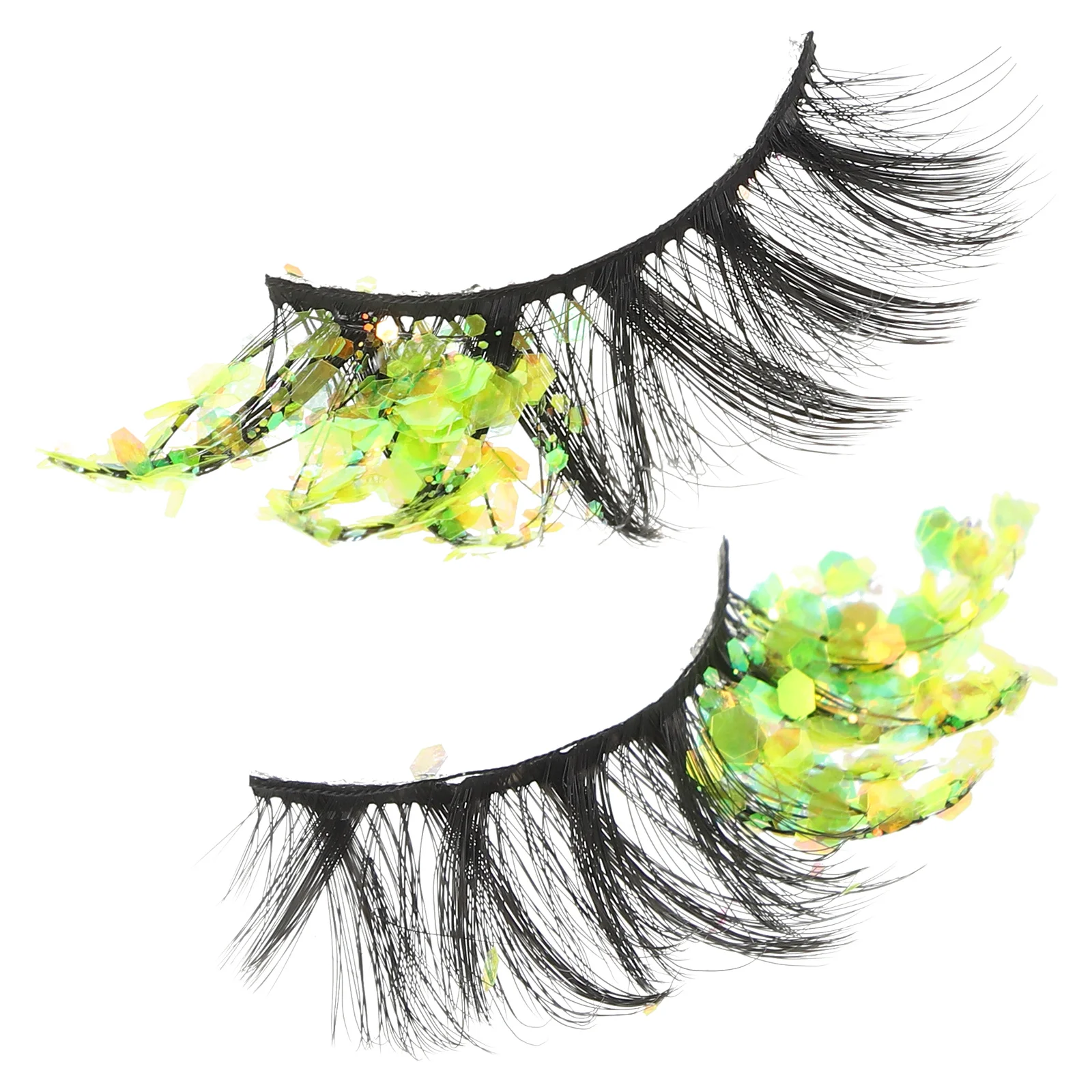 

2Pcs Luminous False Eyelashes Natural Look Lightweight Reusable Makeup Eyelashes Colored Lash Extensions Attractive