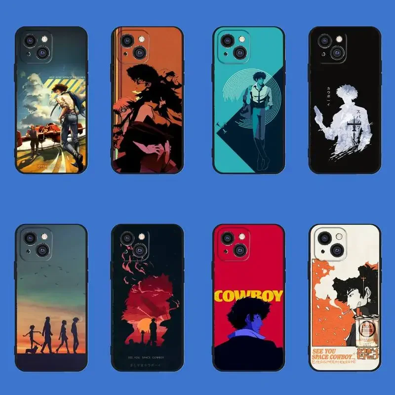 Cowboy Bebop Phone Case For iPhone 11 12 Mini 13 14 PRO XS MAX X XR 6 7 8 Plus Black Shell