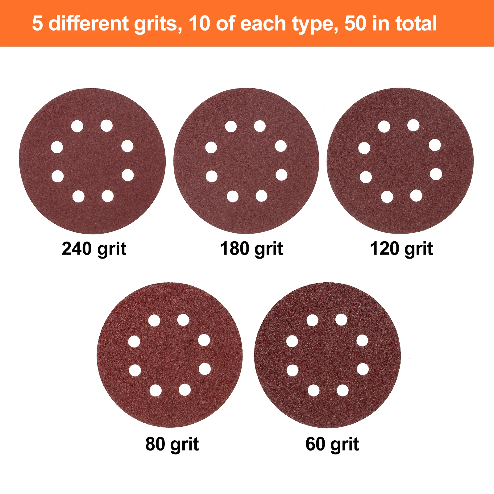 50 teile/satz 150mm Schleif Scheiben 8 Löcher Schleifpapier Pads Set Haken & schleife Schleif schleifer papier für polieren werkzeuge