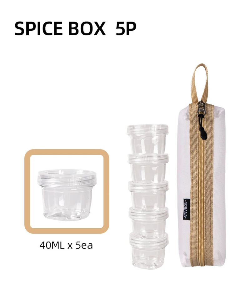 Neues tragbares Camping-Gewürzset für Outdoor-Reisen, Gewürzbehälter-Tasche, durchsichtige Gewürzflasche, Reise-Gewürzhalter-Set – Detail 3