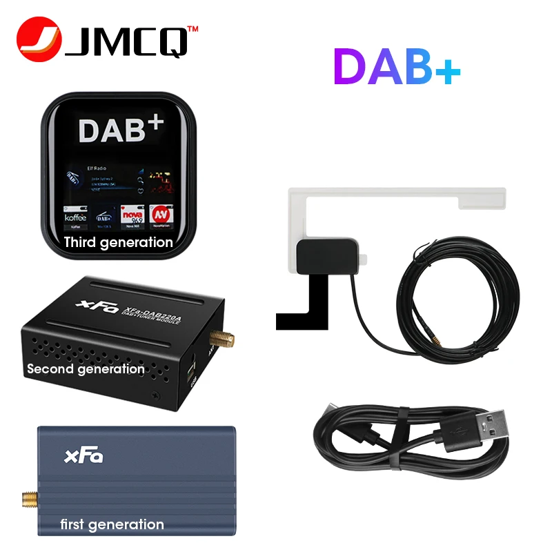 JMCQ DAB+ Antenna With USB Adapter Car Digital Radio Tuner Receiver DAB+ Adapter For Universal Android Multimedia Player