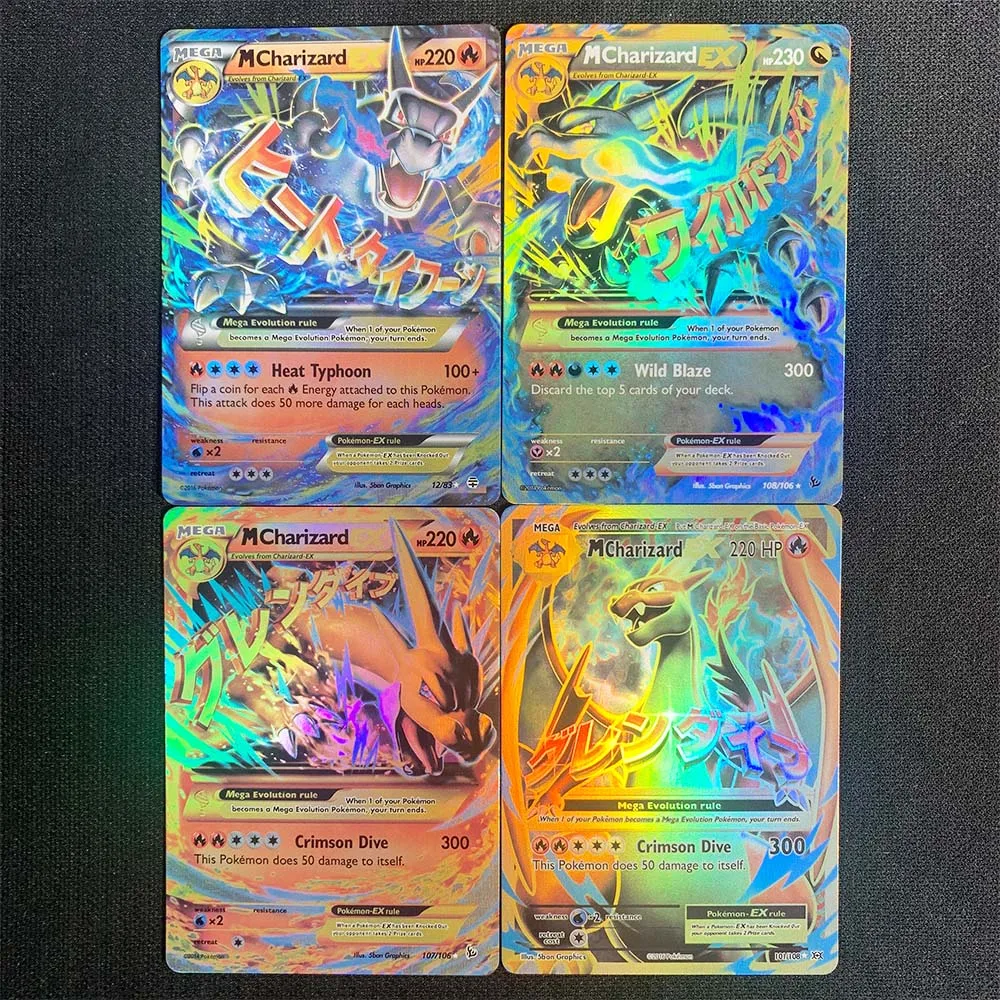 

3pcs Pokémon Cards Foil Flash Card CharizardVMAX Pikachu Typhlosion Umbreon Game Collection Cards Toys Gifts Proxy Card